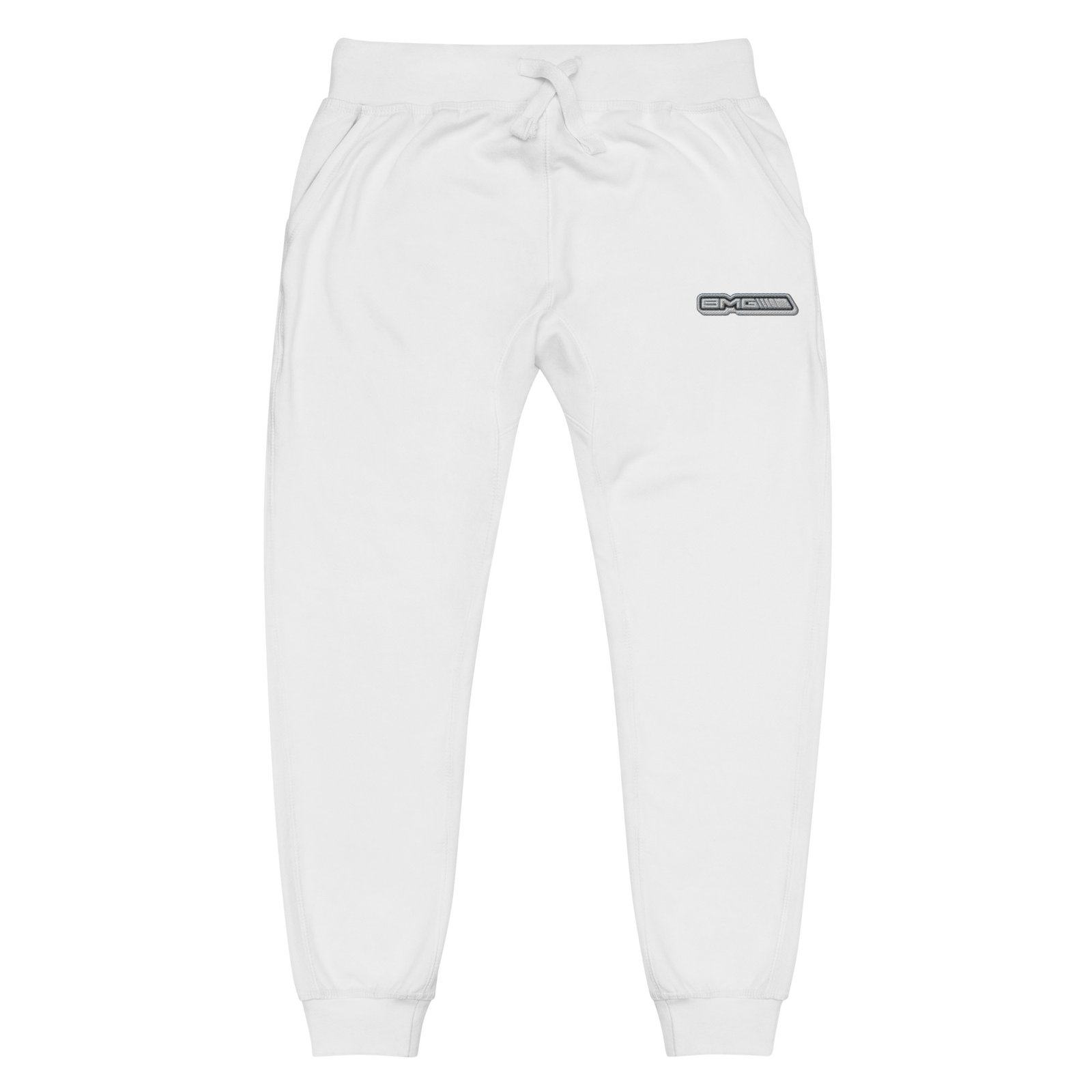 White and Grey Embroidered Sweatpants - Image 6