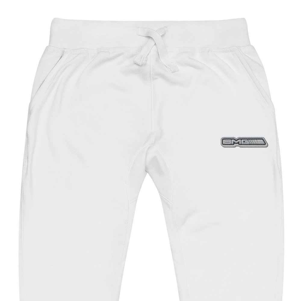 White and Grey Embroidered Sweatpants - Image 7